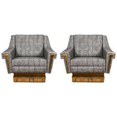 Pair of Brutalist Armchairs Pair of Brutalist Armchairs