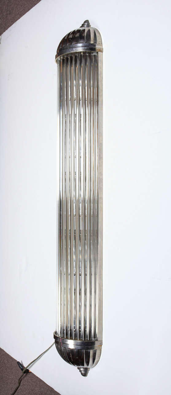  French Modernist Long Tubular Sconces by Petitot 4