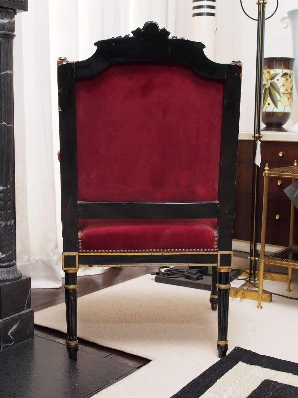 Pair of Louis Philippe Ebonized Armchairs 1