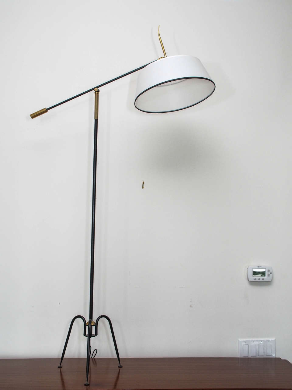 Elegant 1950s Articulated French Floor Lamp