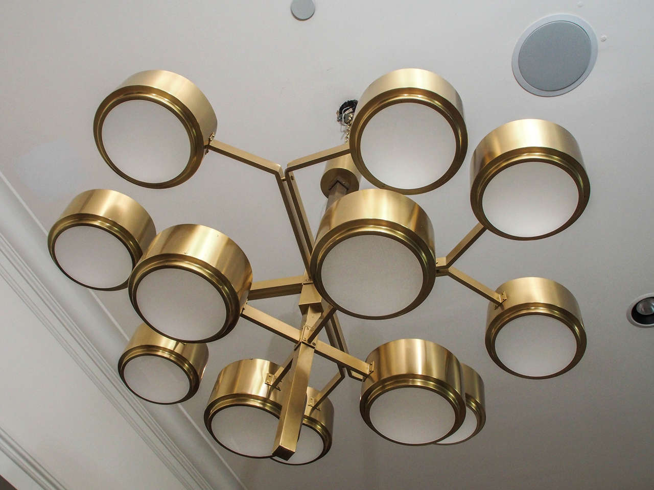 Modern Two Large Twelve-Light Pendants Chandeliers Attributed to Hans-Agne Jakobsson For Sale