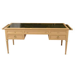 Louis XVI style High Lacquered and Leather Top Desk