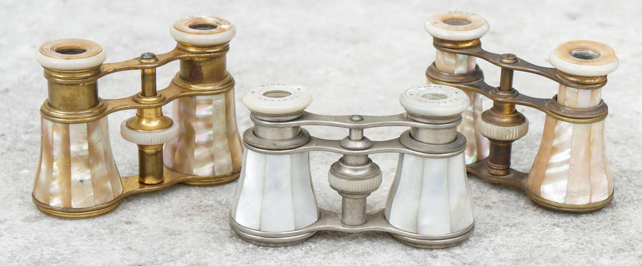 St of three [3] Mother-of-pearl Opera Glasses