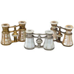 Antique St of three [3] Mother-of-pearl Opera Glasses