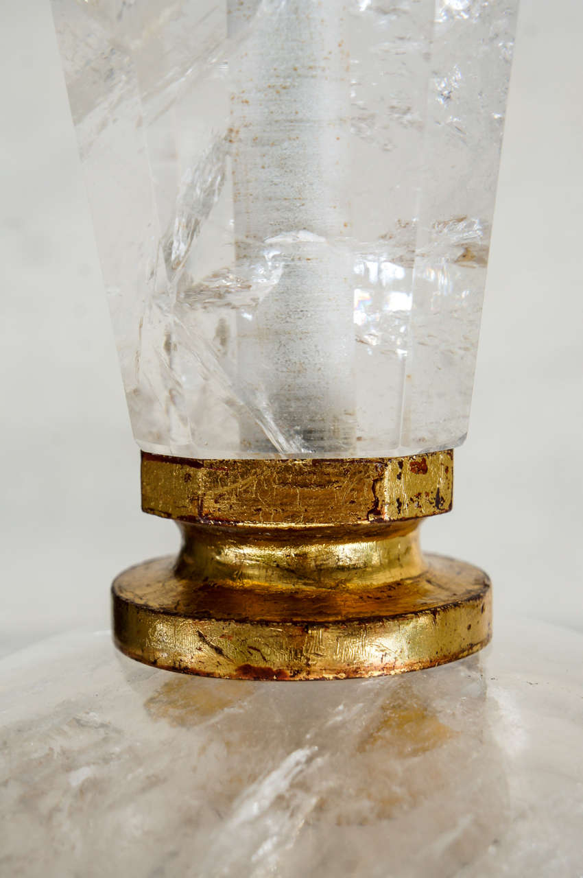 A Stunning Pair of Deco inspired Rock Crystal Lamps 4