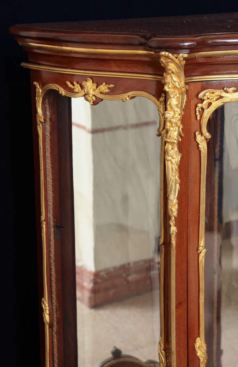 Veneer An Antique French Louis XV style Vernis Martin Ormolu mounted Vitrine
