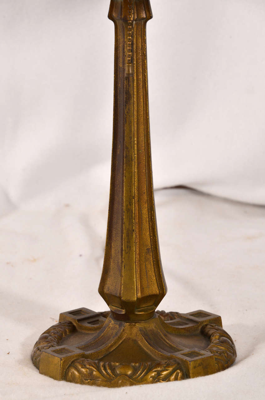 Victorian Bent Slag Glass Table Lamp 1