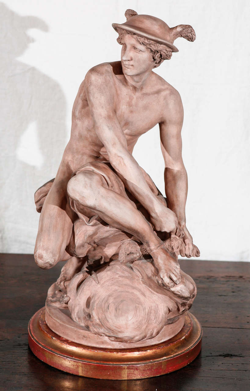 French Terra Cotta Statue of Mercury