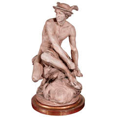 French Terra Cotta Statue of Mercury