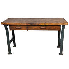 Industrial 34" High Two Drawer Work Table
