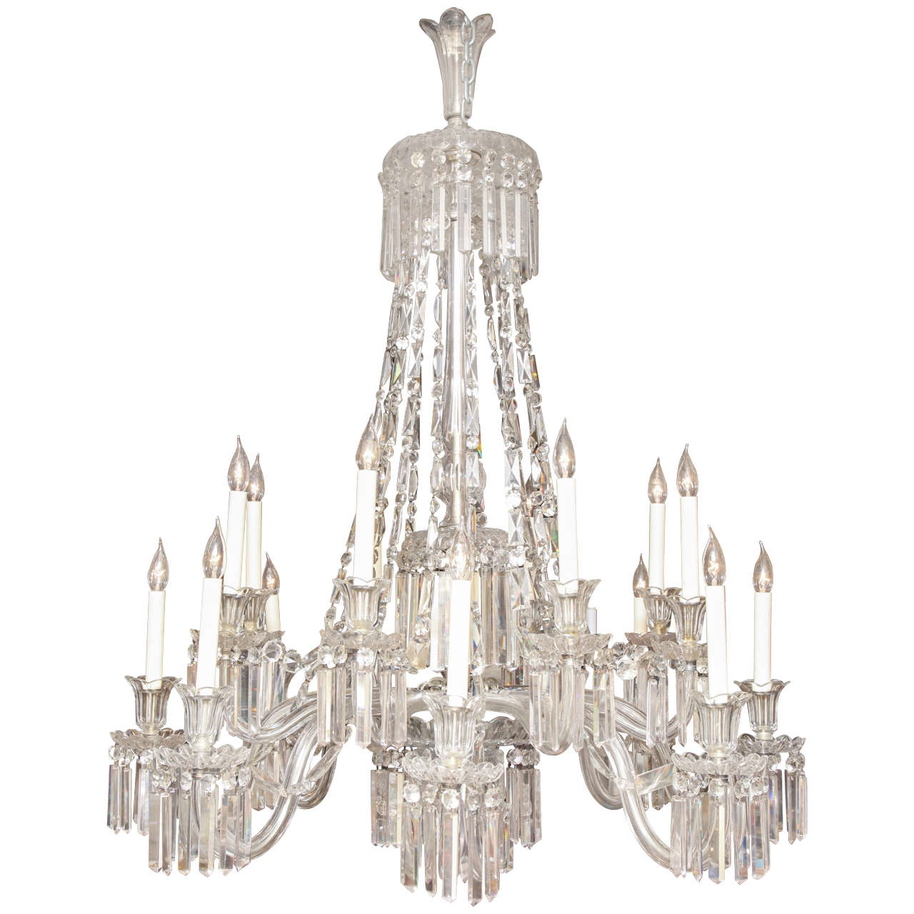 Magnificent Baccarat Style Sixteen Light Crystal Chandelier At 1stdibs Magnificent Baccarat Style Sixteen Light Crystal Chandelier For