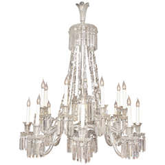 Magnificent Baccarat Style Sixteen-Light Crystal Chandelier 