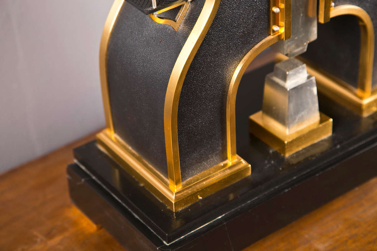 French Industrial Steam Hammer Clock In Excellent Condition In Stamford, CT