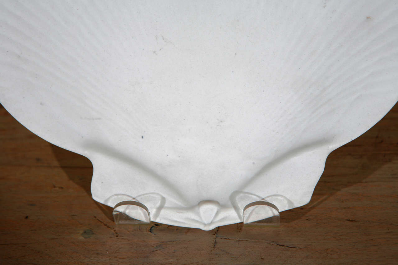 Pair of Wedgwood White Unglazed Porcelain Shell Form Plates In Excellent Condition In Los Angeles, CA