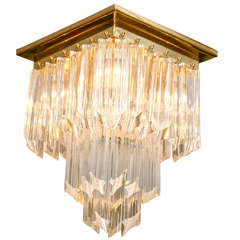 Beautiful Quatrefoil Crystal Flush Mount Chandelier