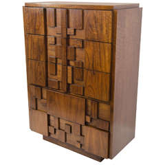 Bold and Sculptural Highboy Dresser