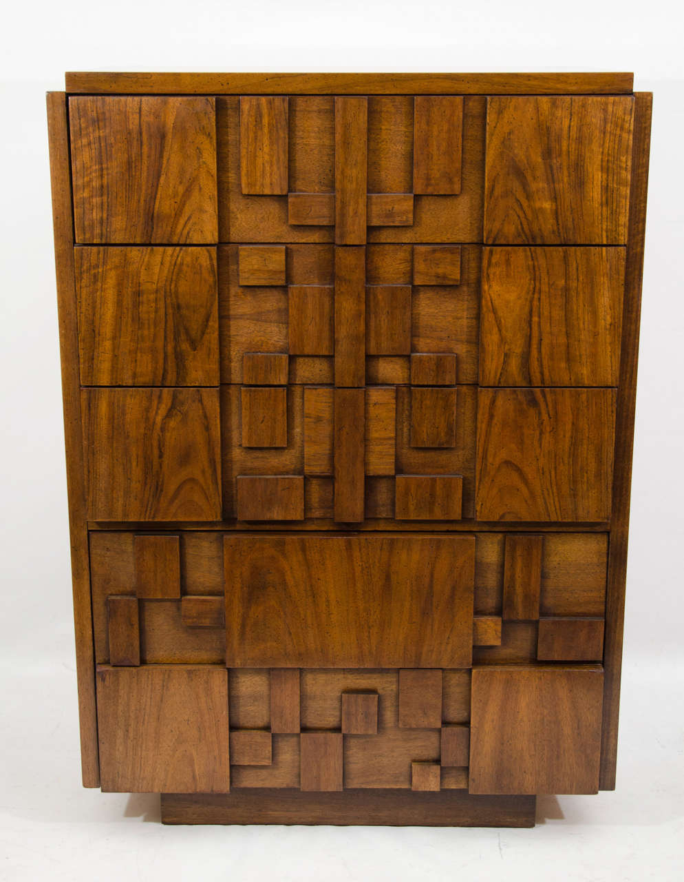 Mid-Century Modern Bold and Sculptural Highboy Dresser