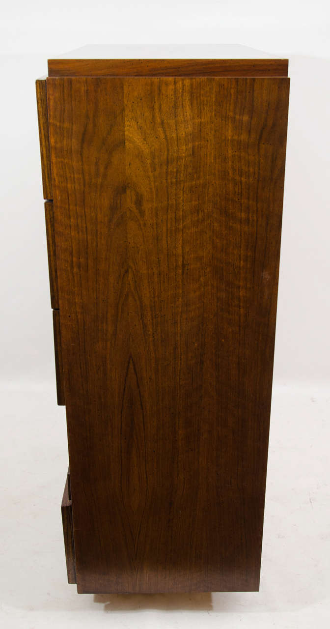 Wood Bold and Sculptural Highboy Dresser