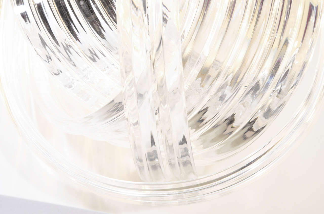Italian Lucite Ribbon Chandelier