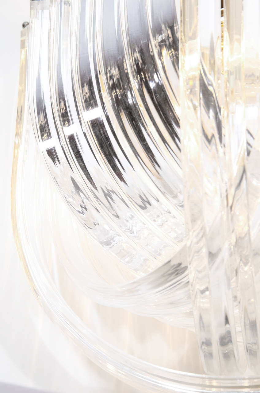20th Century Lucite Ribbon Chandelier