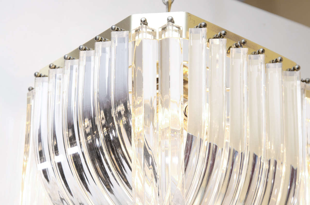 Lucite Ribbon Chandelier 2