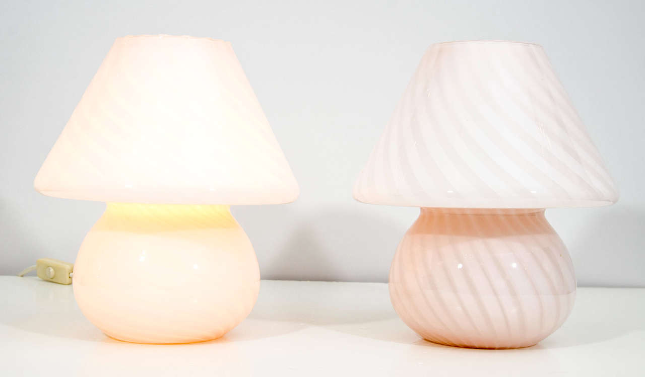 20th Century Pair of Charming Murano Lamps