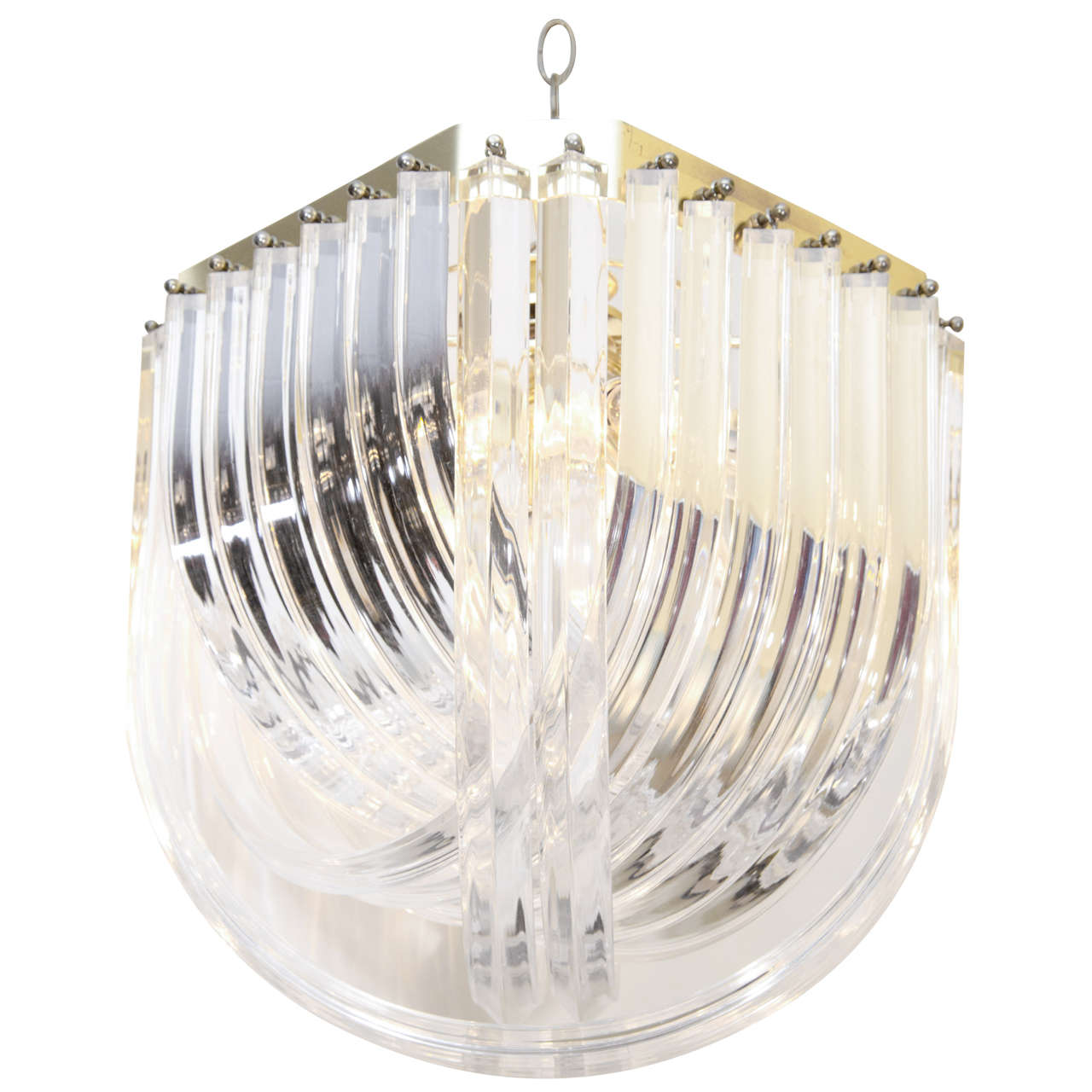 Lucite Ribbon Chandelier at 1stdibs
