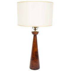 Vintage Solid Walnut Lathe Turned Table Lamp