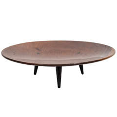 Modernist Rosewood Tray on Turned Ebony Feet