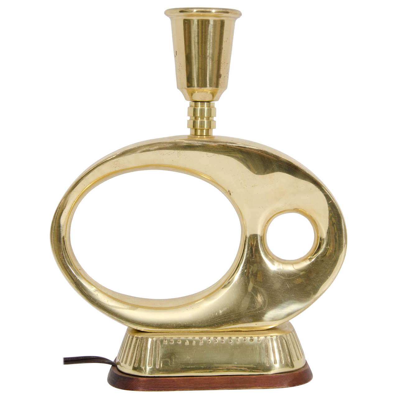 MidCentury Polished Brass Sculptural Fish Table Lamp at 1stdibs