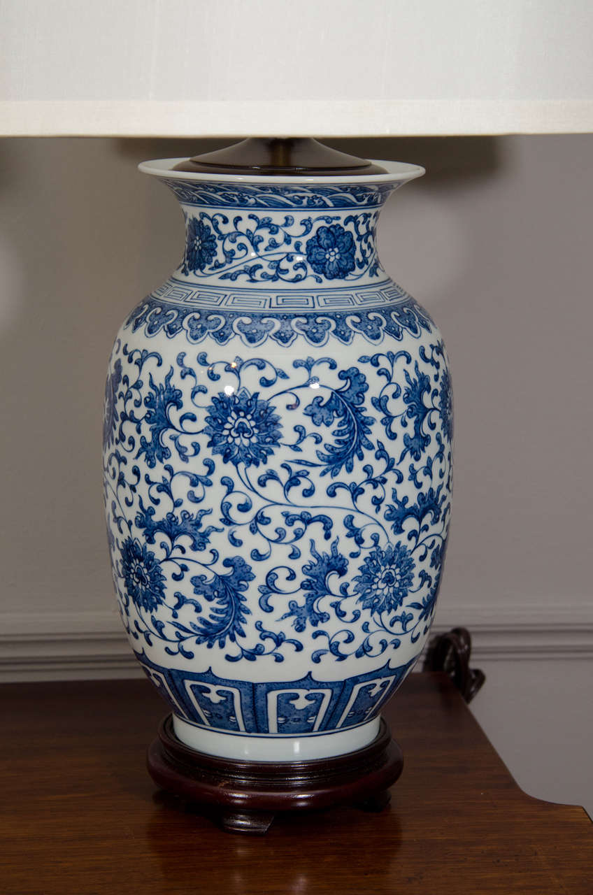 blue and white ginger jar lamps