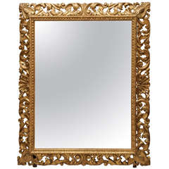 Florentine Style Carved Gilt Wood Frame Mirror