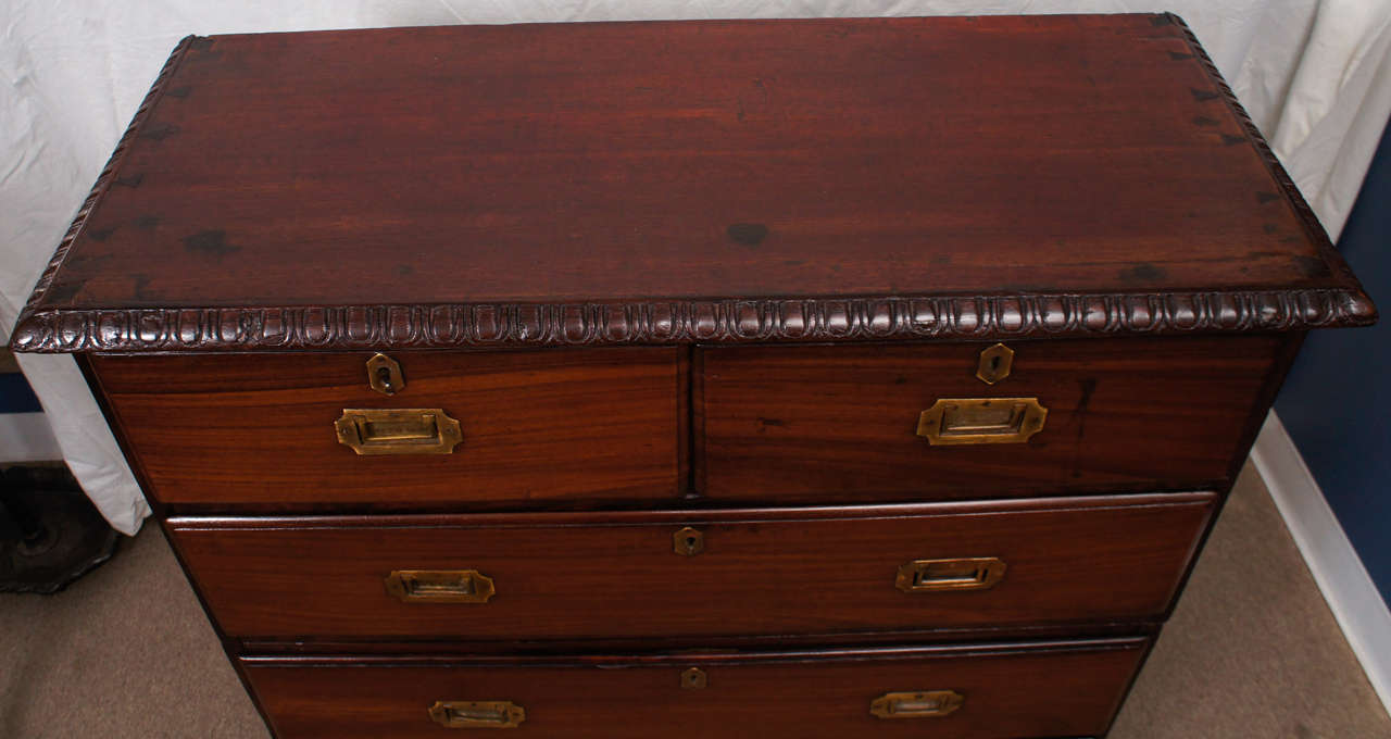 Anglo-Indian Rosewood Campaign Chest In Excellent Condition For Sale In Hudson, NY