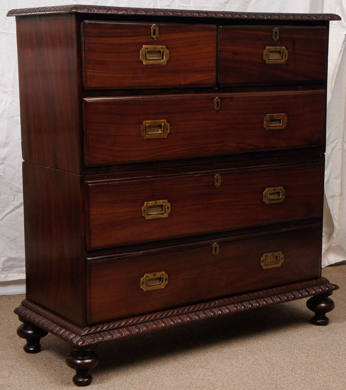 Anglo-Indian Rosewood Campaign Chest For Sale 5
