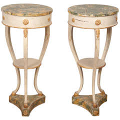 Pair of Swedish 18th Century Painted Wood Stands