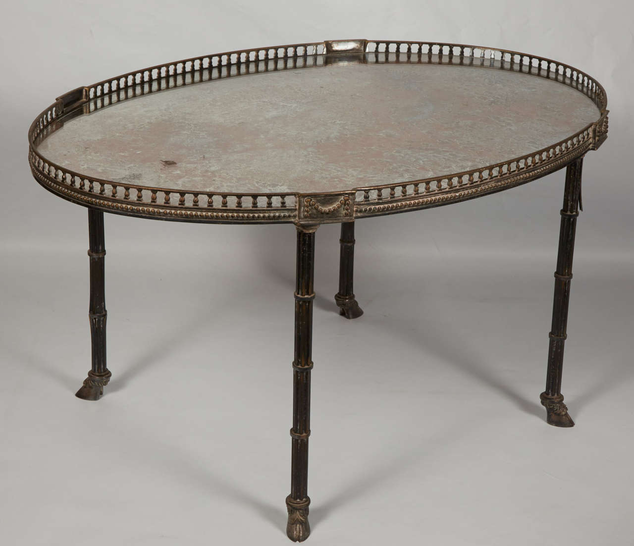 French 20th Sofa Table Silvery For Sale
