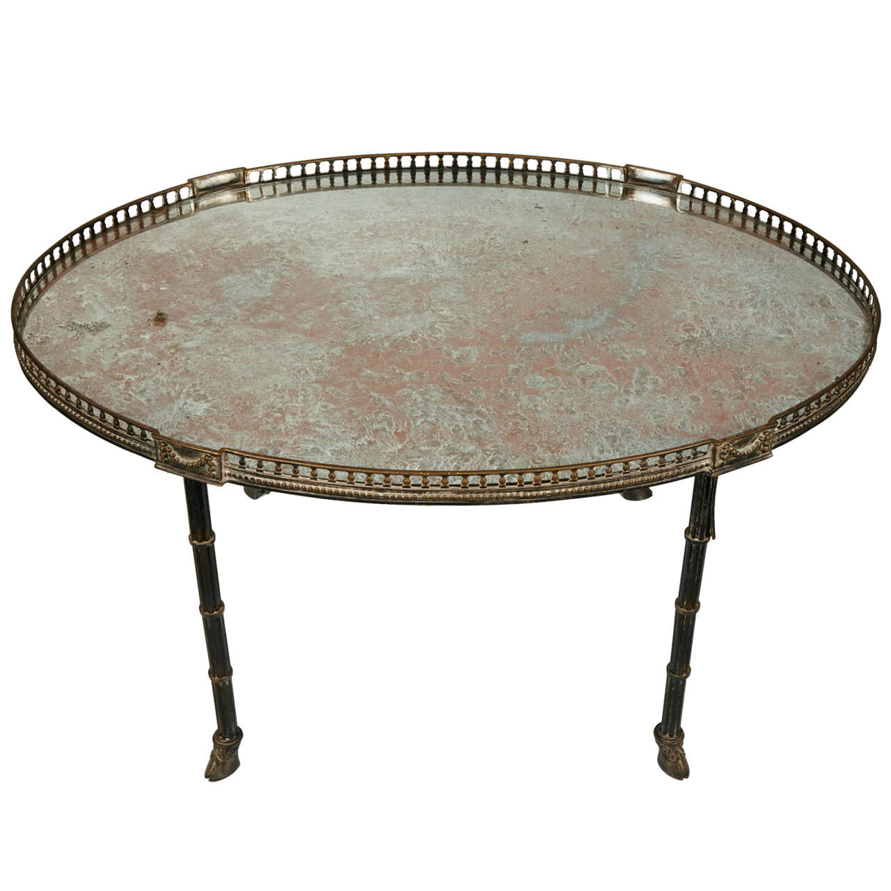 20th Sofa Table Silvery For Sale