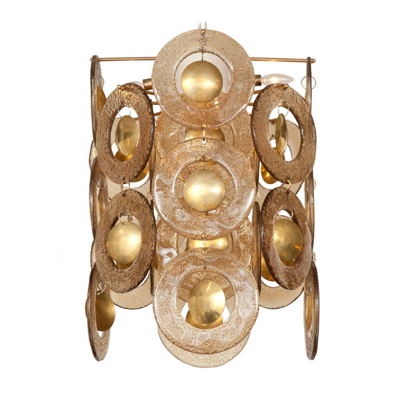 Unusual Ceiling Lamp Attributed to Sciolari For Sale