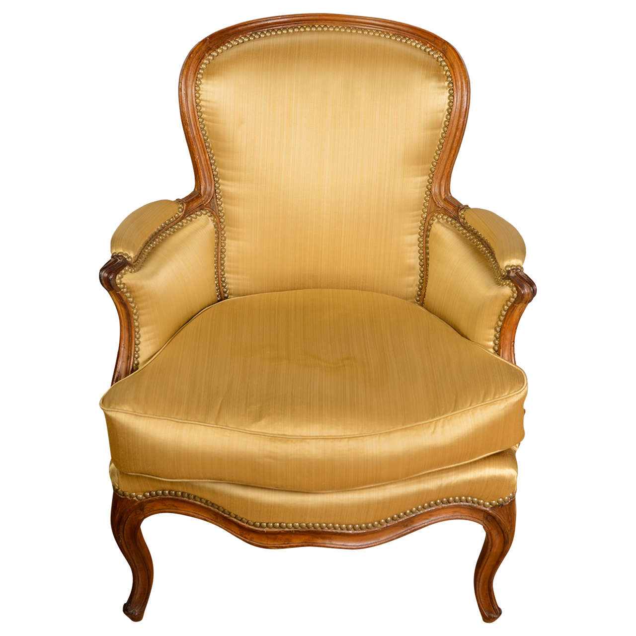 18th Century Louis XV Bergere Armchair Stamped by Pothier For Sale