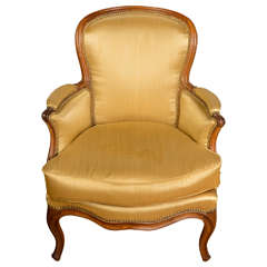 18th Century Louis XV Bergere Armchair Stamped by Pothier