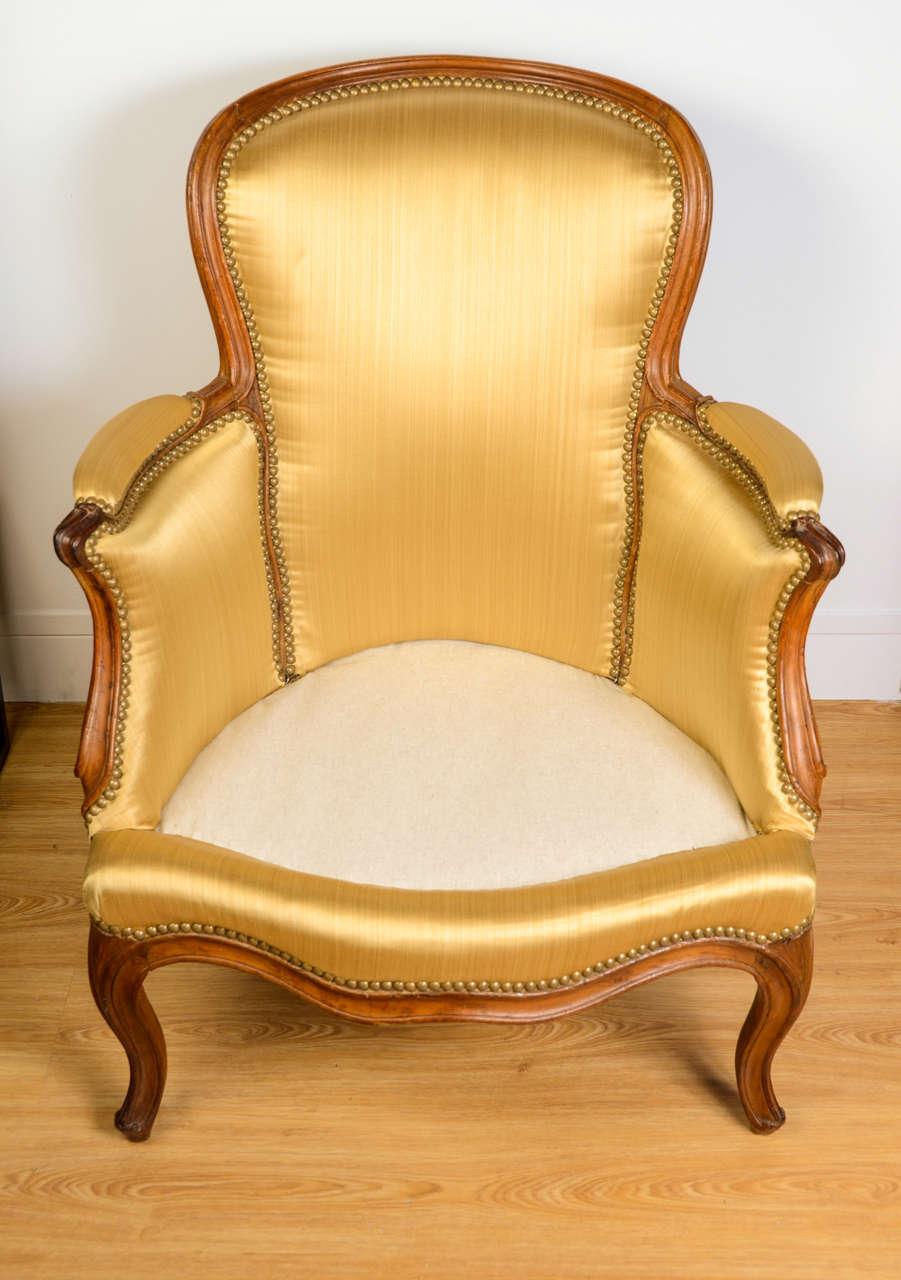 18th Century Louis XV Bergere Armchair Stamped by Pothier For Sale 2