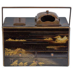 Antique 19th century Japanese Laquer Hibachi Box