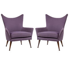Italian Wingback Lounge Chairs