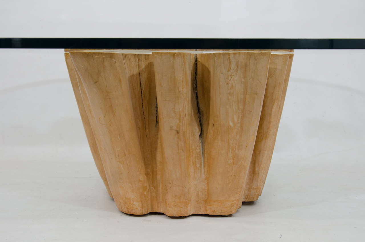 Elegant Cypress Tree Trunk Coffee Table In Good Condition In New York, NY