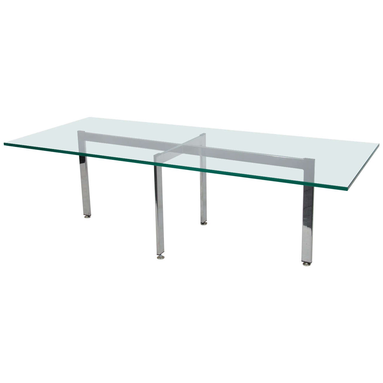 Chrome and Glass Rectangular Coffee Table