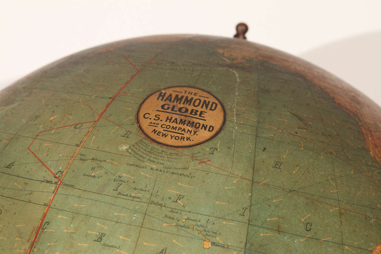 Large Vintage Late 19th Century Terrestrial Globe 2