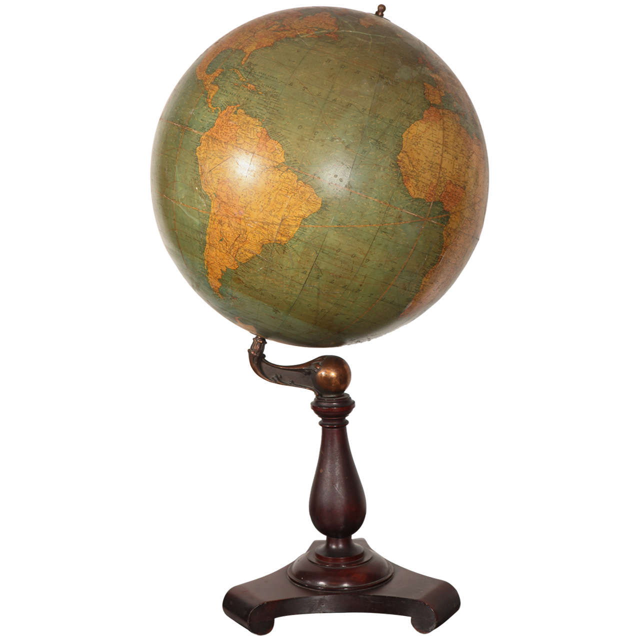 Large Vintage Late 19th Century Terrestrial Globe
