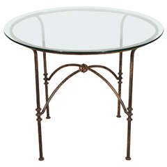 Vintage Wrought Iron Table in the Style of Diego Giacometti