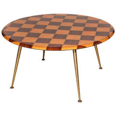 Mid Century Italian Checkered Coffee Table