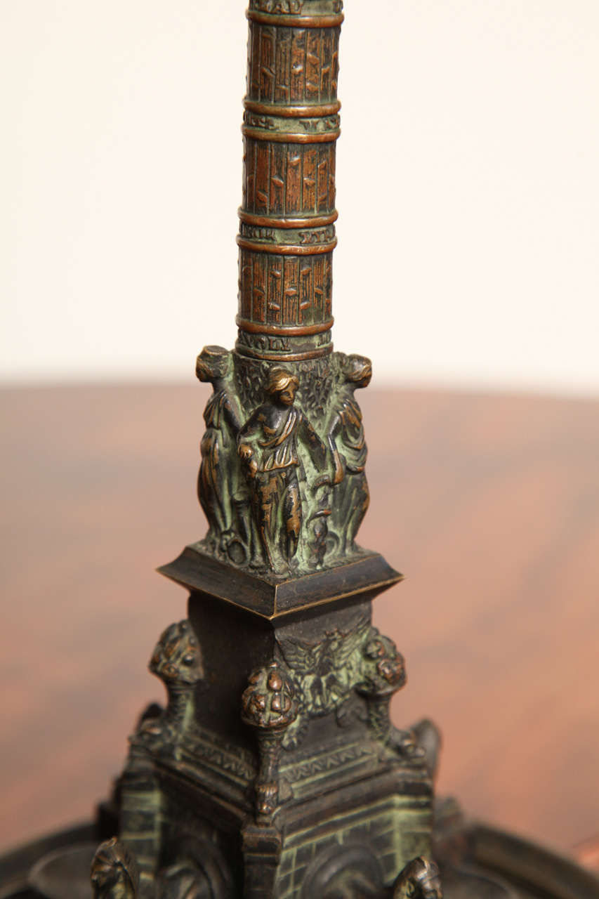 19th Century Bronze Neo-Classical Column Made Into a Lamp 1